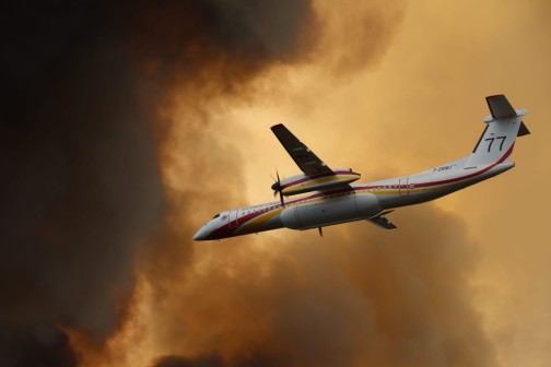 Incendie de Saumos en Gironde Fin Juillet ©cliché non libre de droit